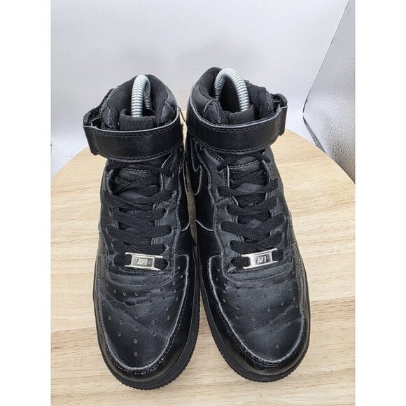 NIKE Air Force 1 -Mid Triple Black Sneakers Shoes - 315123-001 women’s Sz 6.5 - Picture 4 of 8